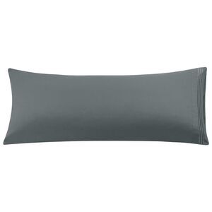 Brushed Microfiber Body Pillowcases Embroidery 20"x48" Dark Gray